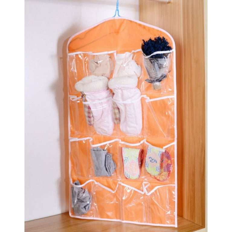 Over The Door Hanging Shoe Organizer, 16 Clear Pockets Hanging
