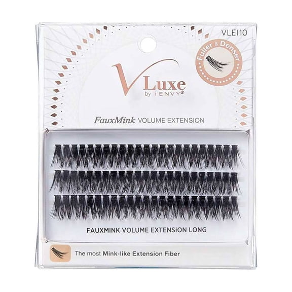 i•ENVY Faux Mink Volume Extension Cluster Lash LONG, Mink-like Extension Fiber, Seamless DIY Application