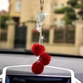 thumbnail image 5 of Bling Car Interior Accessories,Happon Car Mirror Hanging Ornament for Women,Plush Ball Decor Ornament Pendant, Car Hanging Decoration Charm Pendant (Red), 5 of 6