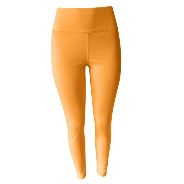 Kayannuo Yoga Pants with Pockets for Women Back to School Clearance Women's  High Waist Solid Color Tight Fitness Yoga Pants Nude Hidden Yoga Pants  Orange 