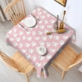 thumbnail image 2 of Pink Halloween Ghosts Square Tablecloth,Waterproof Square Table Cover,Wipeable Spillproof Washable Table Cover for Home Kitchen Party Decor 42"X42"(107x107cm), 2 of 6