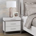 thumbnail image 2 of Michael Amini Marquee 3-Drawer Nightstand in Cloud White, 2 of 11