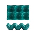 thumbnail image 1 of (Dark Green 6 Slots) Household Ceramic Egg Tray Egg Grid Refrigerator Egg Fresh Storage Box Egg Rack Egg Tray (14.5*9.5*3.2cm) Ceramic, 1 of 13
