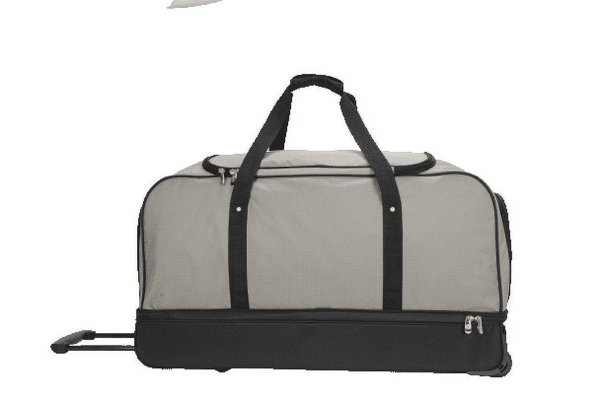Protege 30 in Drop-Bottom Weekender Duffel Bag for Travel, Gray