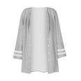 thumbnail image 4 of fartey Womens Button Down Cardigan Coat Dressy 3/4 Sleeve Solid Color Kimono Tops Slim Fit Casual Beach Vacation Cover Ups Tshirts, 4 of 5