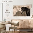 thumbnail image 5 of Elephant Stock Sweet Black And White Horses Wall Art - Horizontal Canvas Wall Art - Living Room Wall Decor - Love Canvas - Gray And Beige Decor - 36" x 24", 5 of 8