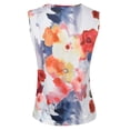 thumbnail image 4 of DYMADE Women Floral Print Sleeveless V-Neck Summer Casual Lace Tank Top, 4 of 7