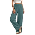 thumbnail image 4 of Guluxicc Women's Straight Leg Pants Elastic Waist Long Trousers with Pockets Summer Casual Outfits for Everyday Wear, 4 of 6