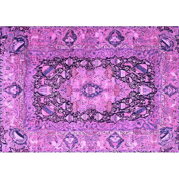 Ahgly Company Indoor Rectangle Animal Purple Traditional Area Rugs, 4' x 6'
