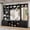 Black, variant on White 86.6" Wide Extra Large Farmhouse Hall Tree With LED Mirror, Bench, Storage And Umbrella Holders