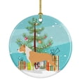 thumbnail image 1 of Staffordshire Bull Terrier Merry Christmas Tree Ceramic Ornament, 1 of 2