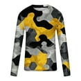 thumbnail image 4 of DDAPJ pyju Mens Camouflage T-shirts Long Sleeve Camo Casual Athletic Tee Shirt Lightweight Crewneck Pullover Tops Clearance Sale Yellow L, 4 of 5
