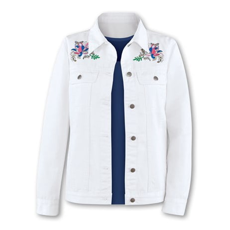 Stylish Denim Jacket with Floral 