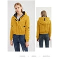 thumbnail image 5 of SEARIPE Women Quilted Bomber Jacket Crop Solid Color Puffer Coat Long Sleeve Hooded Zipper Overcoat with Pockets Yellow XXL, 5 of 5