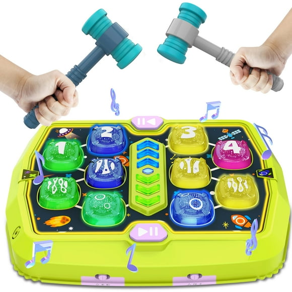 Juego Pounding Toy Hammer Mole para niños pequeños con 2 Hammers 3+