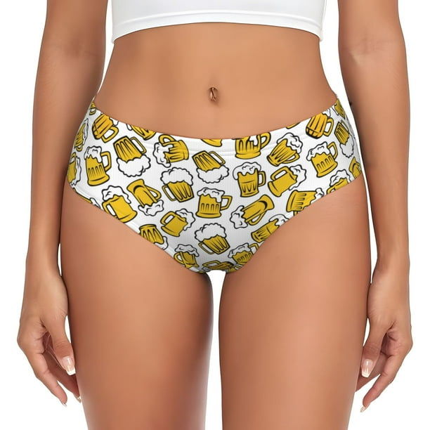 Fotbe Beer Calzones Estampados para Mujer – Ropa Interior de Algodón, Cómoda, Suave y Elástica-Small