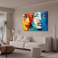 thumbnail image 3 of Abstract Portrait Features Two Female Facial Profiles Poster Decorative Painting Canvas Wall Art Living Room Posters Bedroom Painting,Frame-style,12x18inch(30x45cm), 3 of 8