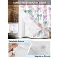thumbnail image 3 of No Hook Cloth Fabric Shower Curtain with Snap in Liner, Pink Purple Teal Waterproof Shower Curtains Set with See Through Top Window, Watercolor Bow Farmhouse Bath Curtains Shower 72"x84", 3 of 6