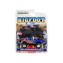 1974 Ford F-250 Monster Truck Bigfoot #1 The Original Blue with Flames Limited Edition to 4600 pieces Worldwide 1/64 Diecast Model Car by Greenlight
