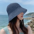 thumbnail image 5 of Sombrero de paja para mujer, sombrero de pescador tejido, sombrero de playa, gorra plegable, gorras de verano, sombrero de pescador para mujer, 5 of 5