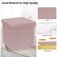 thumbnail image 2 of Collapsible Storage Ottoman Foot Rest, Pink, 2 of 8