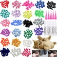 thumbnail image 1 of Gorros de uñas para gatos VICTHY, 100 unidades, con pegamento y aplicadores, 5 colores, 1 of 7