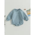 thumbnail image 2 of Bagilaanoe Newborn Baby Boy Oversized Romper Sweatshirt Long Sleeve Bodysuit Letter Print Pullover 3M 6M 12M 18M Infant Casual Tee Tops, 2 of 9