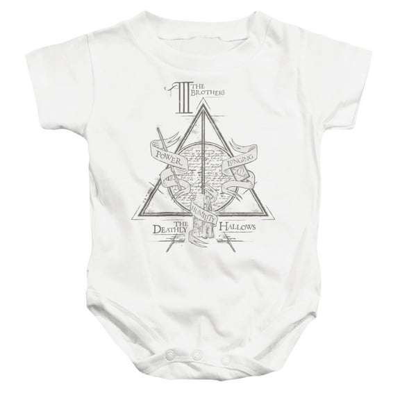Harry Potter Three Brothers Deathly Hallows Unisex Infant Snap Suit for Baby, White, Large