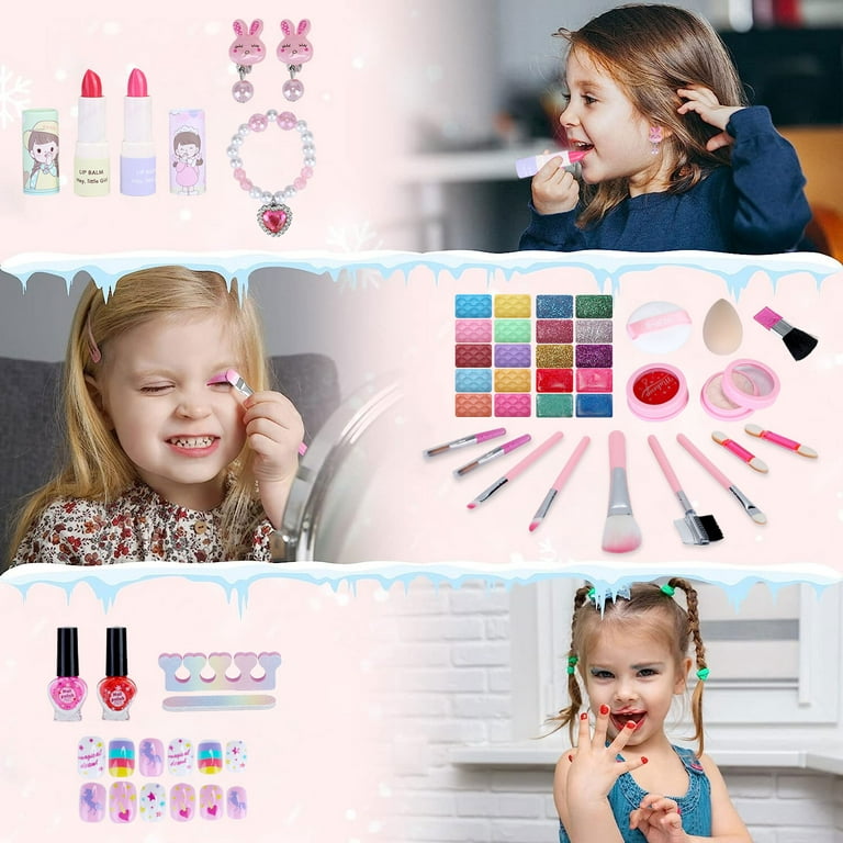 Kids Makeup Kit for Girl Toys, 47PCS Teensymic Toys for Girls Real