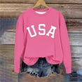 thumbnail image 4 of Girls USA Graphic Oversized Sweatshirts Letter Print Crewneck Long Sleeve Casual Loose Pullover Tops, 4 of 7
