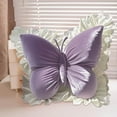 thumbnail image 6 of OEFNTAC Velvet Butterfly Lumbar Pillow Butterflys Velvet Throw Pillow 21.6x21.6in Shaped Lumbar Cushion for Sofa Couch Bed Office Chair Car Decorative Support Boho Home Decor Gift, 6 of 6