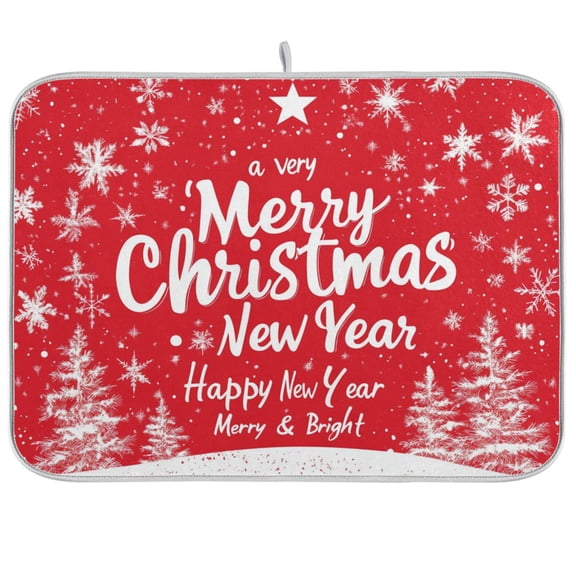 BZSMCE Dish Drying Mat Design White Christmas Tree Patterned Design Drying Mats