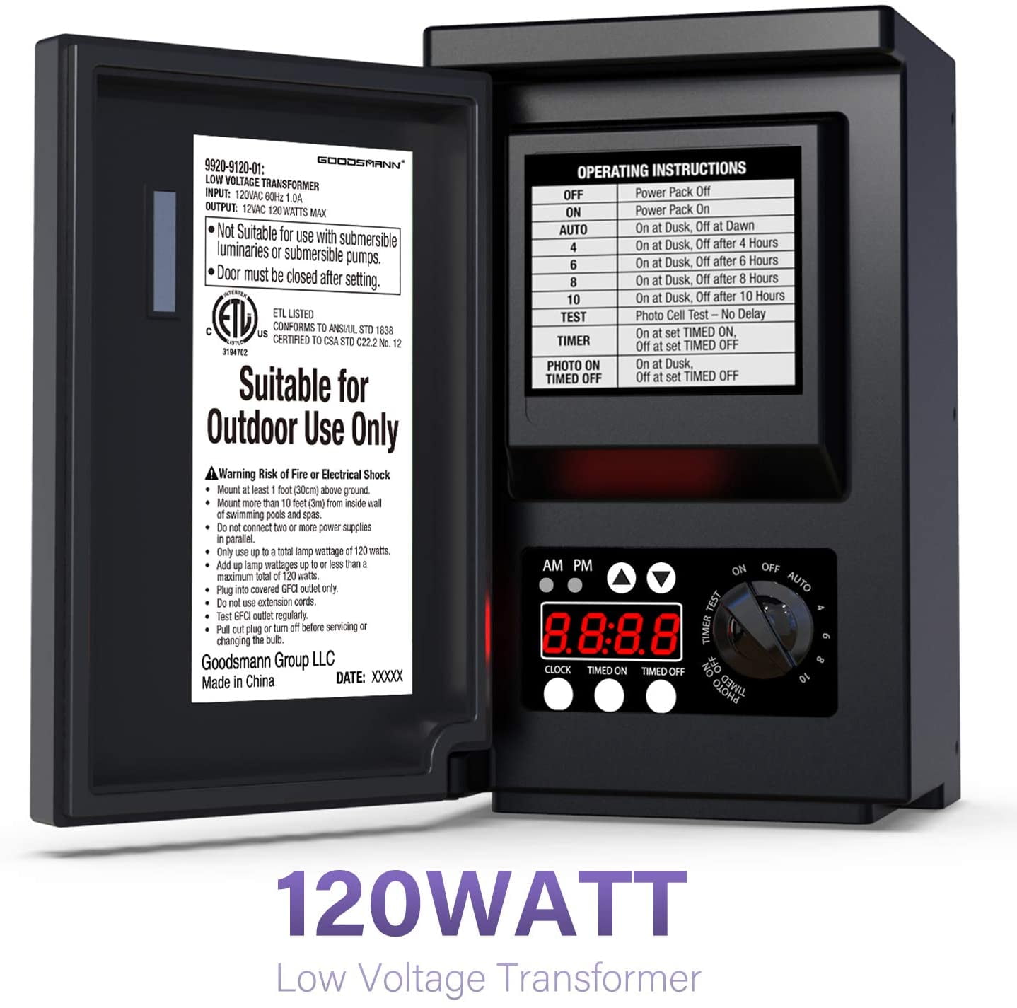 Goodsmann 120 Watt Low Voltage, Low Voltage Landscape Lighting Controller