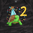thumbnail image 4 of Inktastic 2nd Birthday Cute Turtle in Party Hat with Confetti Boys or Girls Baby Bodysuit, 4 of 5