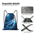 thumbnail image 4 of Rocae A Wolf Barks Out A Window for Gym Bag Drawstring Bags Gym Backpack for Gym, Travel, Sports, Swimming, Beach-Small, 4 of 6