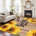 thumbnail image 3 of Sunflower Large Area Rugs for Bedroom Living Room, Non Slip Carpet Bedside Rug, Farmhouse Country Flowers Vintage Wood Grain Rectangular Floor Cover Kitchen Accent Rug 6'x9' for Dining Room/Office, 3 of 9
