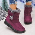thumbnail image 4 of Xfvqtps Winter Boots for Women Mid Calf Waterproof Snow Boots with Plush Fleece Lining Slip on Design Adjustable Strap for Outdoor Cold Weather Wine, 4 of 6
