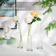 "Glasseam Tall Wedding Thin Glass Bud Vases, Clear Skinny Set of 6, 7.
