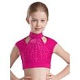 thumbnail image 3 of CHICTRY Kids Girls 2pcs Dance Outfit Racer Back Crop Top with Shorts Clothing Sets for Sport Hot Pink 14, 3 of 7