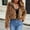 Brown, variant on Women's Fleece Sherpa Hooded Jacket Winter Warm Cropped Coat for Women with Hood Long Sleeve Casual Fashion Cozy Outwear