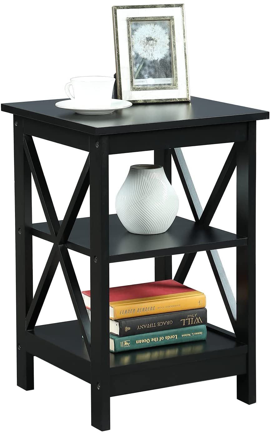 3-Tier Nightstand End Table Storage Display Shelf Living Room Furni Espresso 