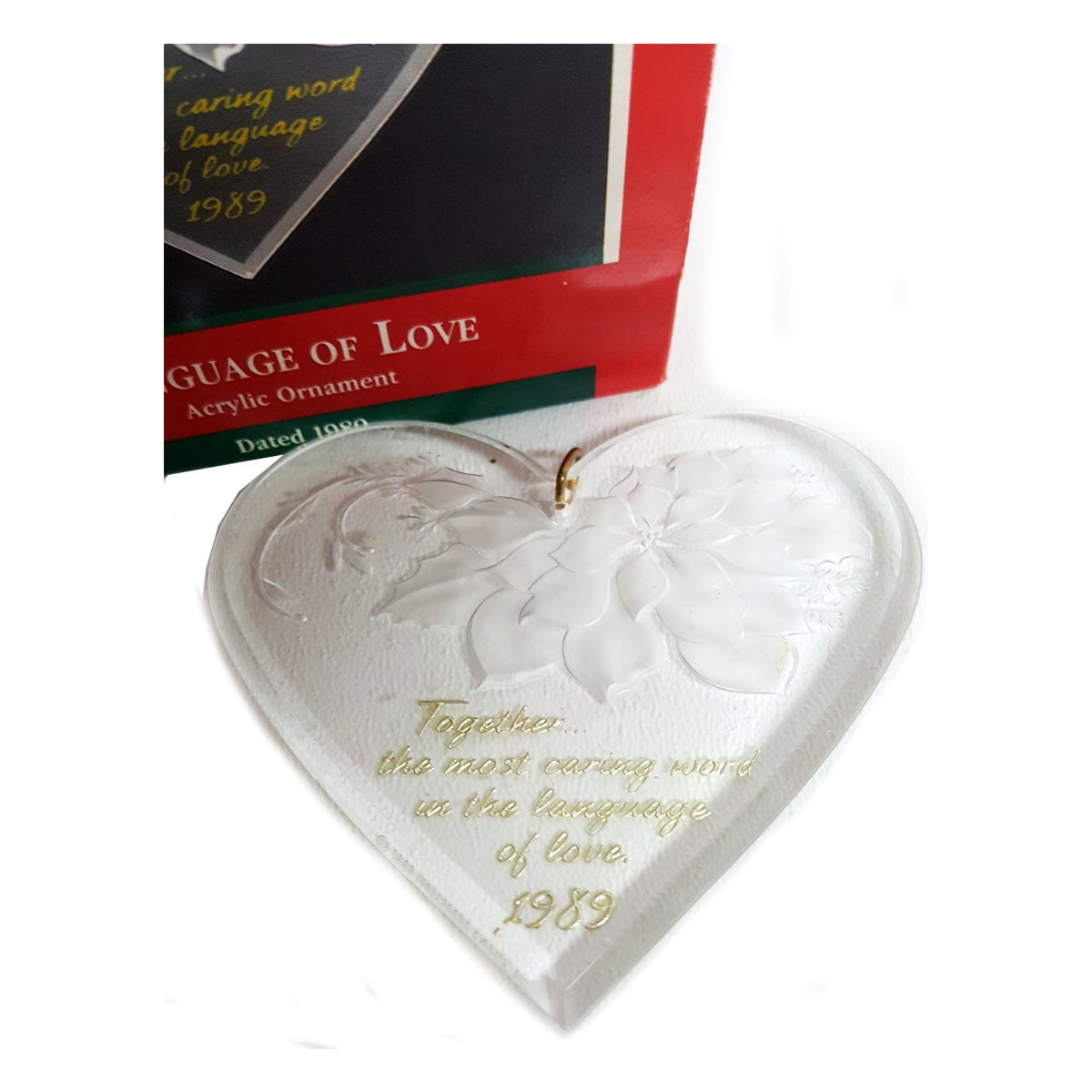 Hallmark Keepsake Christmas Ornament 1989 Language Of Love Acrylic heart