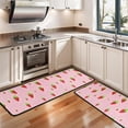 thumbnail image 3 of Kitchen Rugs Sets Of 2,Strawberry Plants Fruit Polka Dot Pink Pattern Anti Fatigue Kitchen Mat Rugs Non Slip Washable,Decorative Kitchen Floor Mats for Kitchen,Sink,Laundry,17"x47"+17"x47", 3 of 5