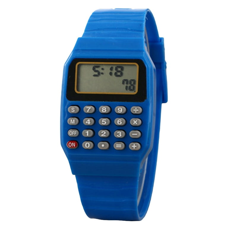 Visland Children Classic Calculator Watch Square Wrist Watch Mini Portable for Kids Gift