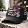 thumbnail image 2 of WUANDIXFA Mens Baseball Cap 250 Anniversary USA Hat 250 Year American Anniversary Hat Embroidery Patriotic Adjustable Baseball Cap Black,One Size, 2 of 4
