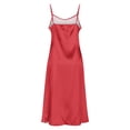 thumbnail image 6 of Idoravan Dresses for Women Satin Sleeveless Ladies' Solid Color Summer Casual V-Neck Slit Suspender Nightgown, 6 of 8