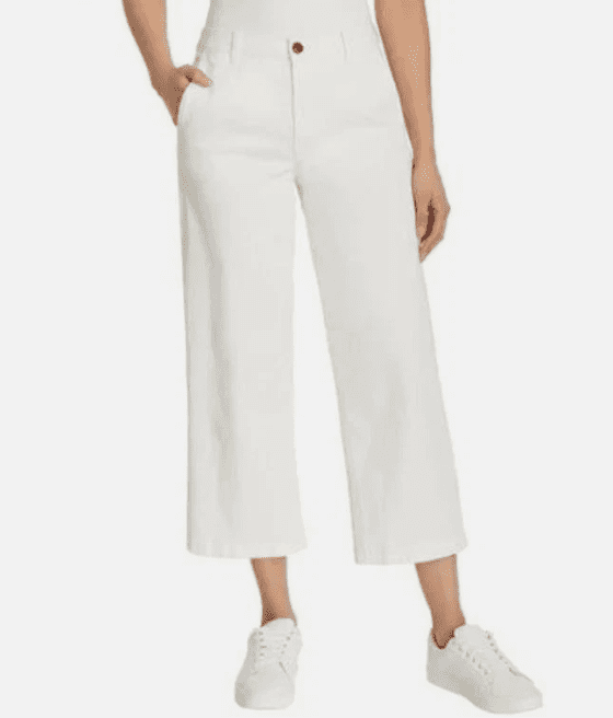 Ella Moss Women's Wide Leg Crop Pant Cream 12 - Walmart.com