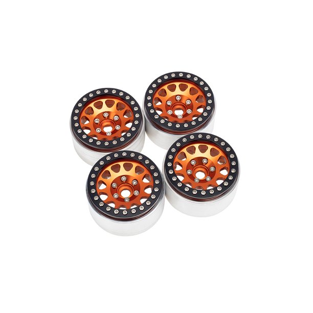 Tholdsy 4 piezas de componentes de reemplazo de rueda de coche RC, componente de transmisión a escala 1:10, accesorio de actualización, Kits de construcción modelo Naranja