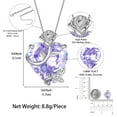 thumbnail image 7 of Juwaliy 15MM Women Rose Heart Necklace June Birthstone 925 Sterling Silver Flower Butterfly Pendant Purple Alexandrite Jewelry Mom Birthday Gift, 7 of 7