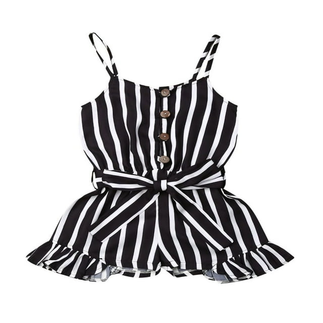 Summer Leopard Print Infant Baby Girls Cotton Rompers Overalls Sleeveless Button Jumpsuits Outfits Kids Clothes Coffee 1-2 Years
